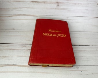 Antique Baedeker's Guide Books--Baedeker's Norway And Sweden