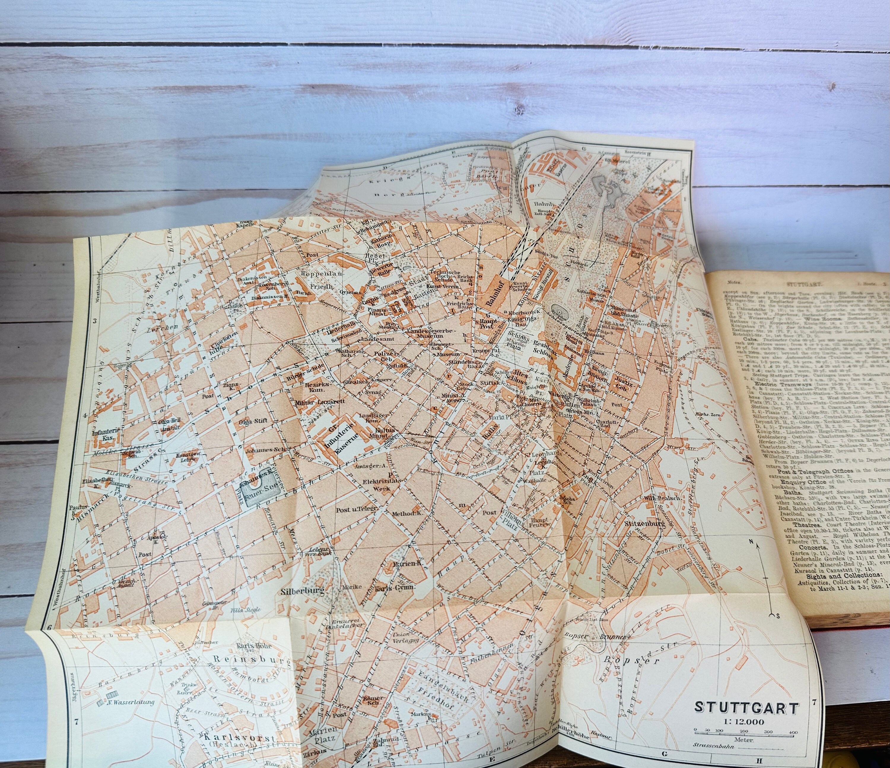 アンティーク 1910 ベデカーのガイドブック 南ドイツ - アンティーク