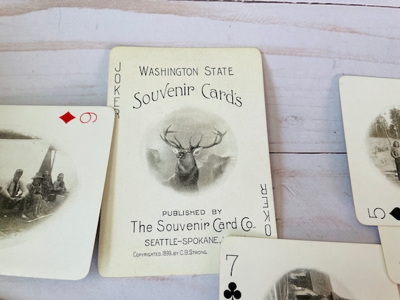 1899 Art Nouveau Washington State Souvenir Deck Of Cards- Antique Washington Souvenir--Antique Deck Of Cards