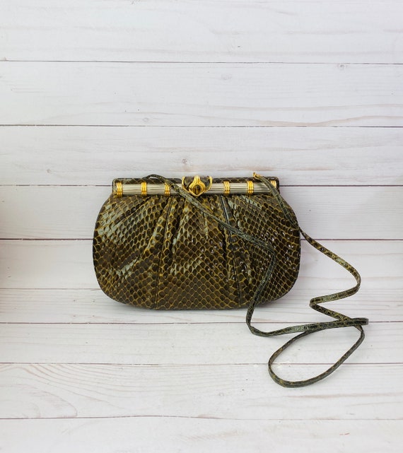 Vintage Judith Leiber Snakeskin Purse/Snakeskin Pu