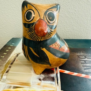 Vintage Mexican Tonala Owl--Vintage Tonala Pottery--Vintage Mexican Pottery--Mexican Owl Pottery--Mexican Animal Pottery--Owl Figurine