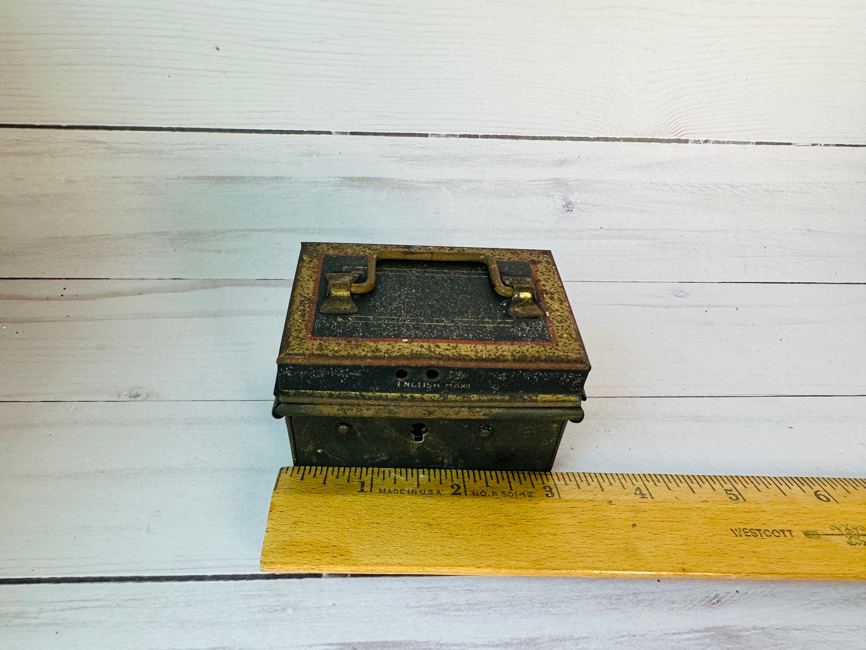 Vintage Miniature Metal Cash Box Made in England--england Money