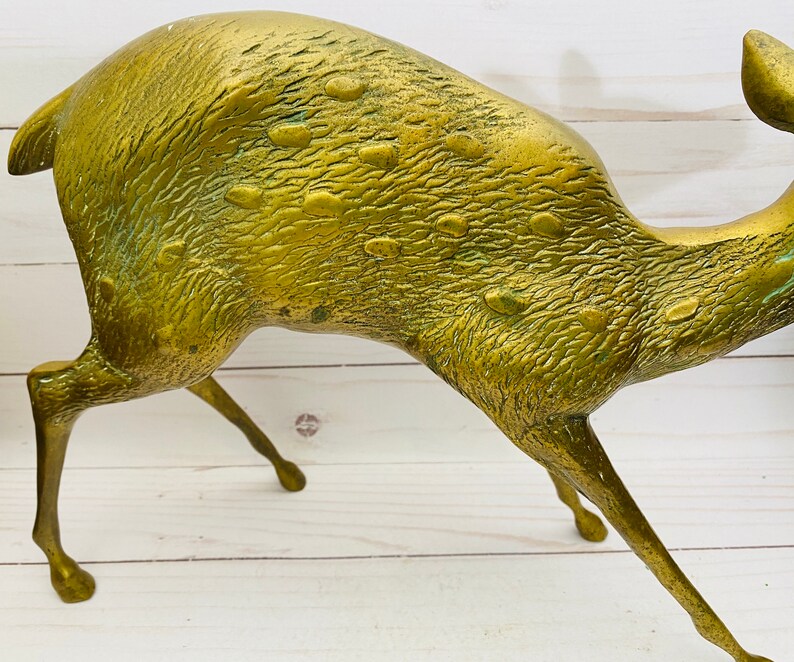 Large Brass Deer Brass Animal Etsy