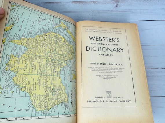 1943 Webster's New School And Office Dictionary And Atlas