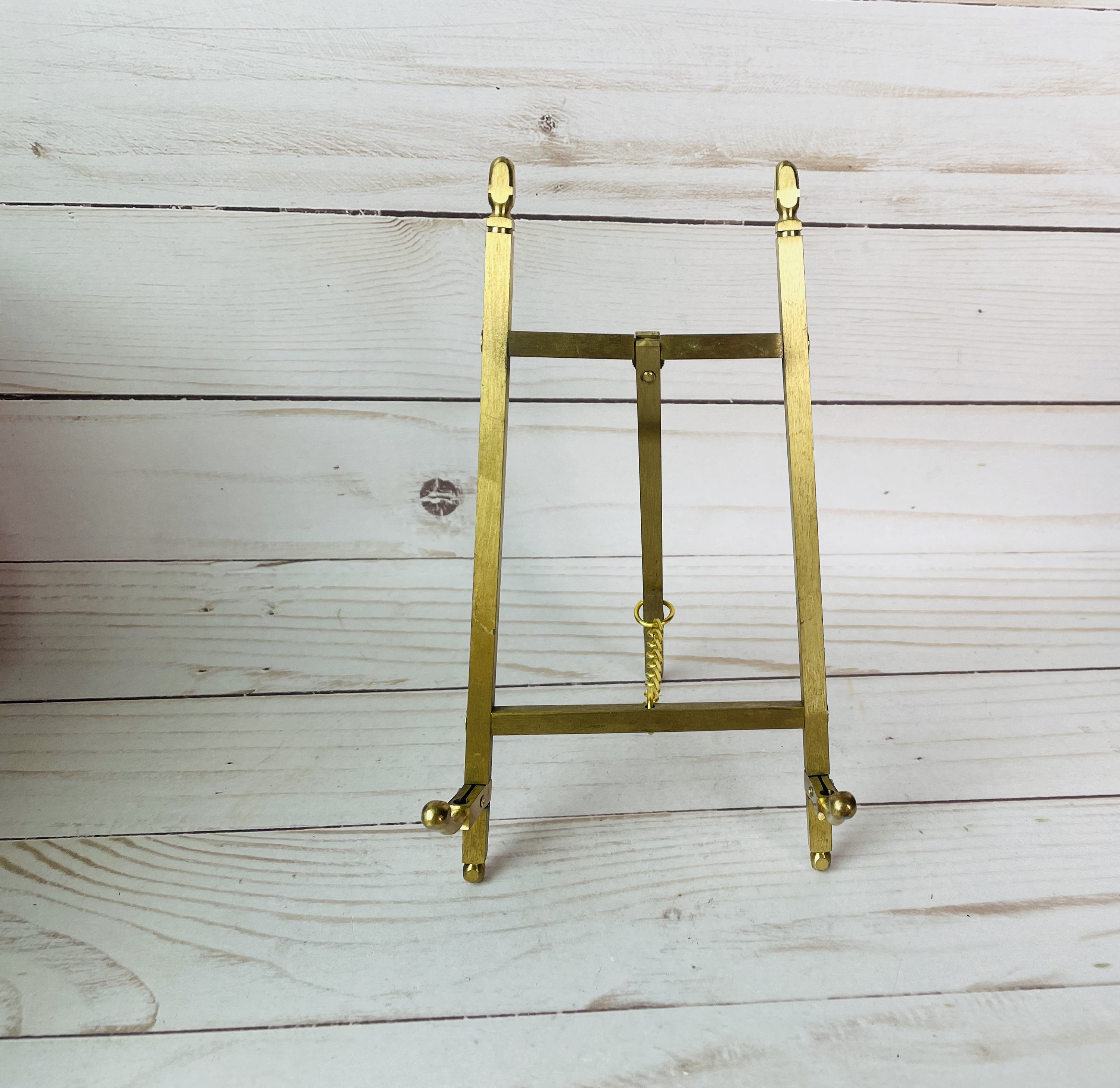 Vintage Brass Photo Easel--Small Brass Photo Easel--Tabletop Easel