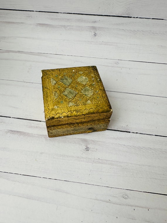 Vintage Italian Florentine Box--Florentine Box--Italian Trinket Box--Gold Decor