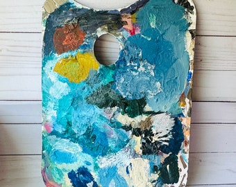 Palette de peinture d&#39;artiste vintage--Art mural galerie--Art palette de couleurs--Objet d&#39;art