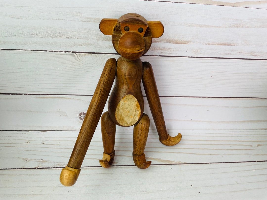 MCM Articulated Wooden Hanging Monkey Made in Japan Etsy