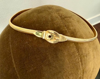 Accessocraft N.Y..C. Gold Tone Statement Stretch Belt, Vintage, 25\