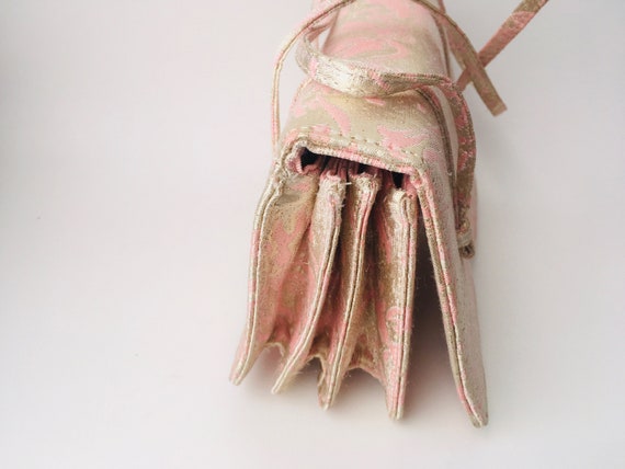 Vintage Pink & Gold Brocade Jill Stuart Handbag - image 9