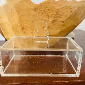 Lucite Jewelry Box--Vintage Acrylic Trinket Box