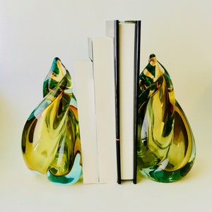 Colorful Glass Bookends, Vintage