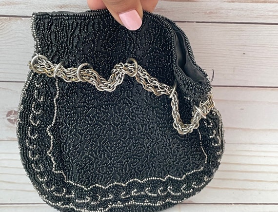Vintage Beaded Pouch Purse--Vintage Beaded Purse - image 9