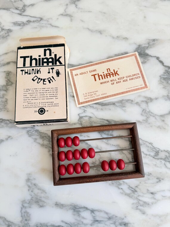 1966 N Thimk Think It Over Game--Charles Schieber Game--Abacus Game--Vintage Game--60s Games--Vintage Wooden Board Game--Rare Game