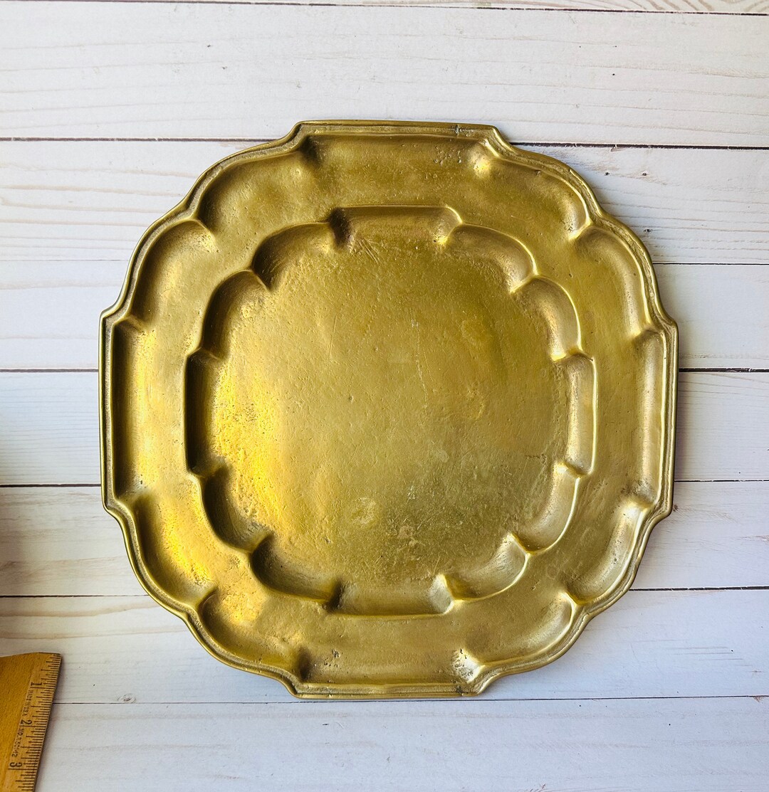 Vintage Brass Traysquared Metal Traybrass Vanity Tray Etsy