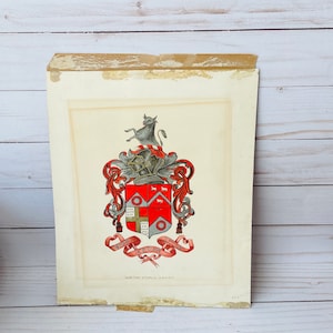 Vintage Hand Painted Coat Of Arms--Family Crest