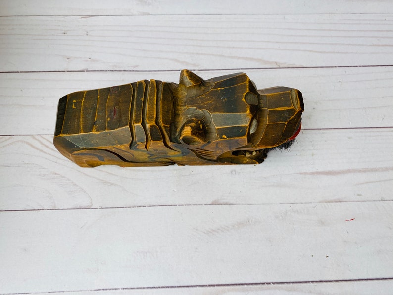 Vintage Carved Tiger Shoe Brush--Vintage Shoe Brush Holder--ARP Badge