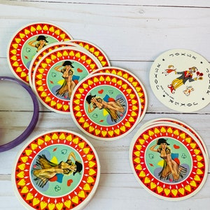 Vintage Naughty Deck Of Cards--Vintage Round Deck Of Cards