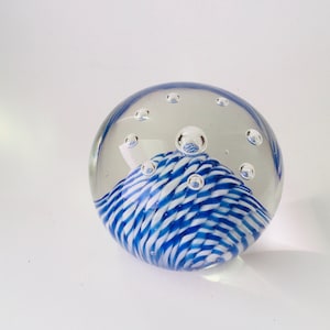 Blue Glass Paperweight, Vintage