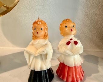 Vintage Figural Christmas Candles--Gurley Candles--Figural Choir Children Candles--Vintage Christmas Candles
