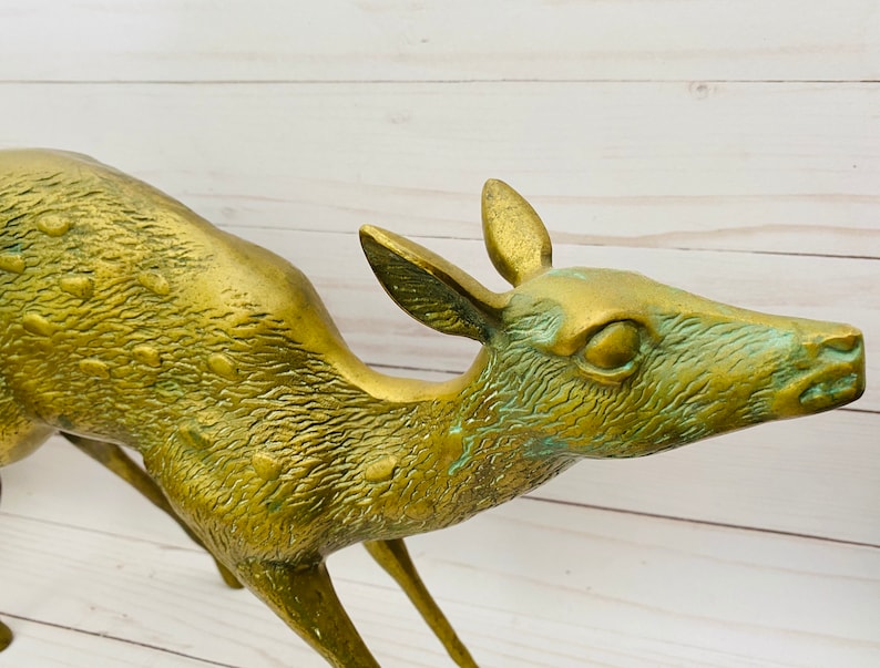 Large Brass Deer Brass Animal Etsy