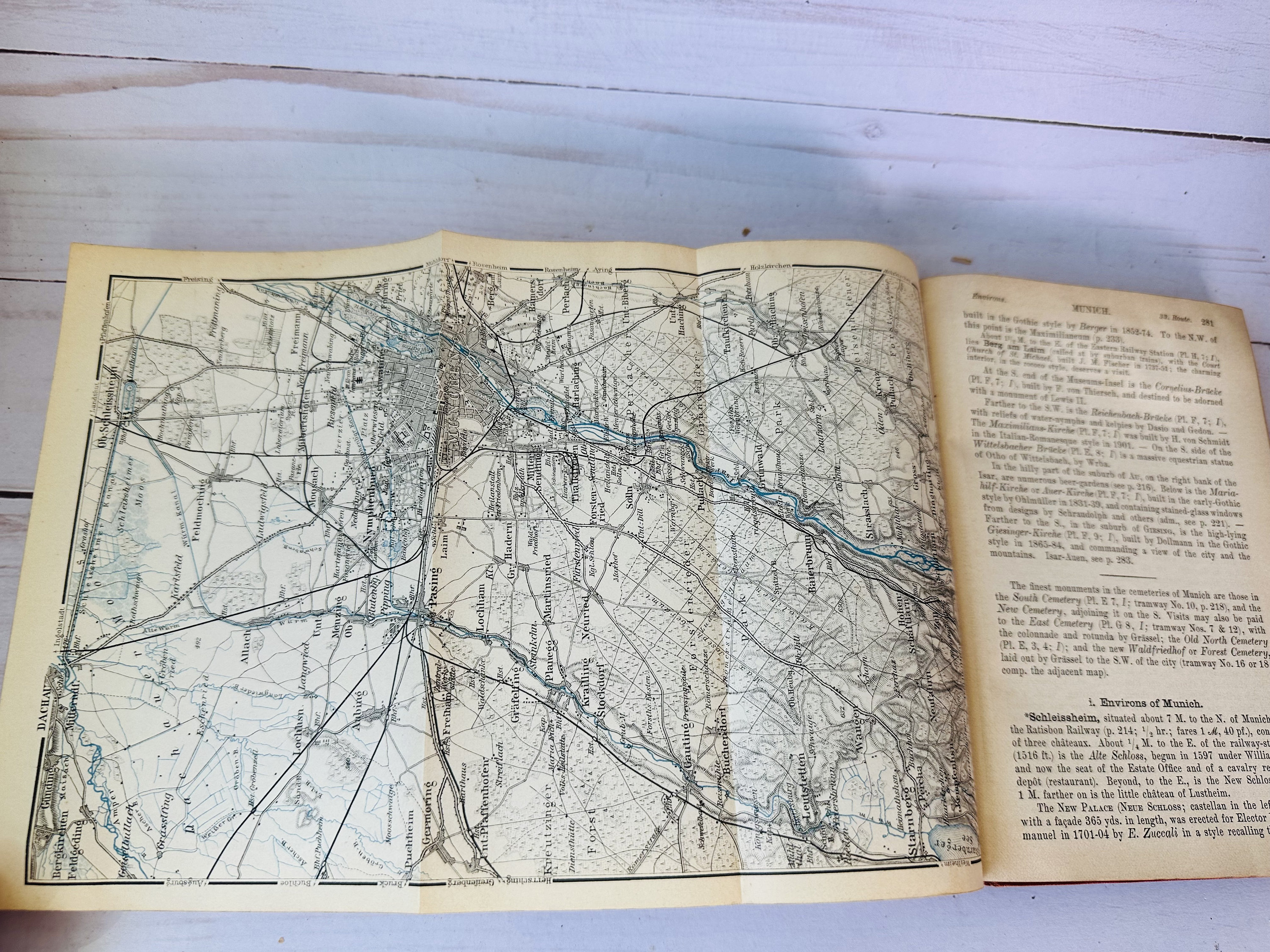 アンティーク 1910 ベデカーのガイドブック 南ドイツ - アンティーク