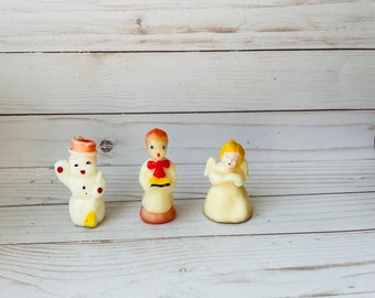 Vintage Figural Christmas Candles--Gurley Candles