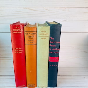 Vintage Set Of Rainbow Books--Set of Decorative Colorful Books