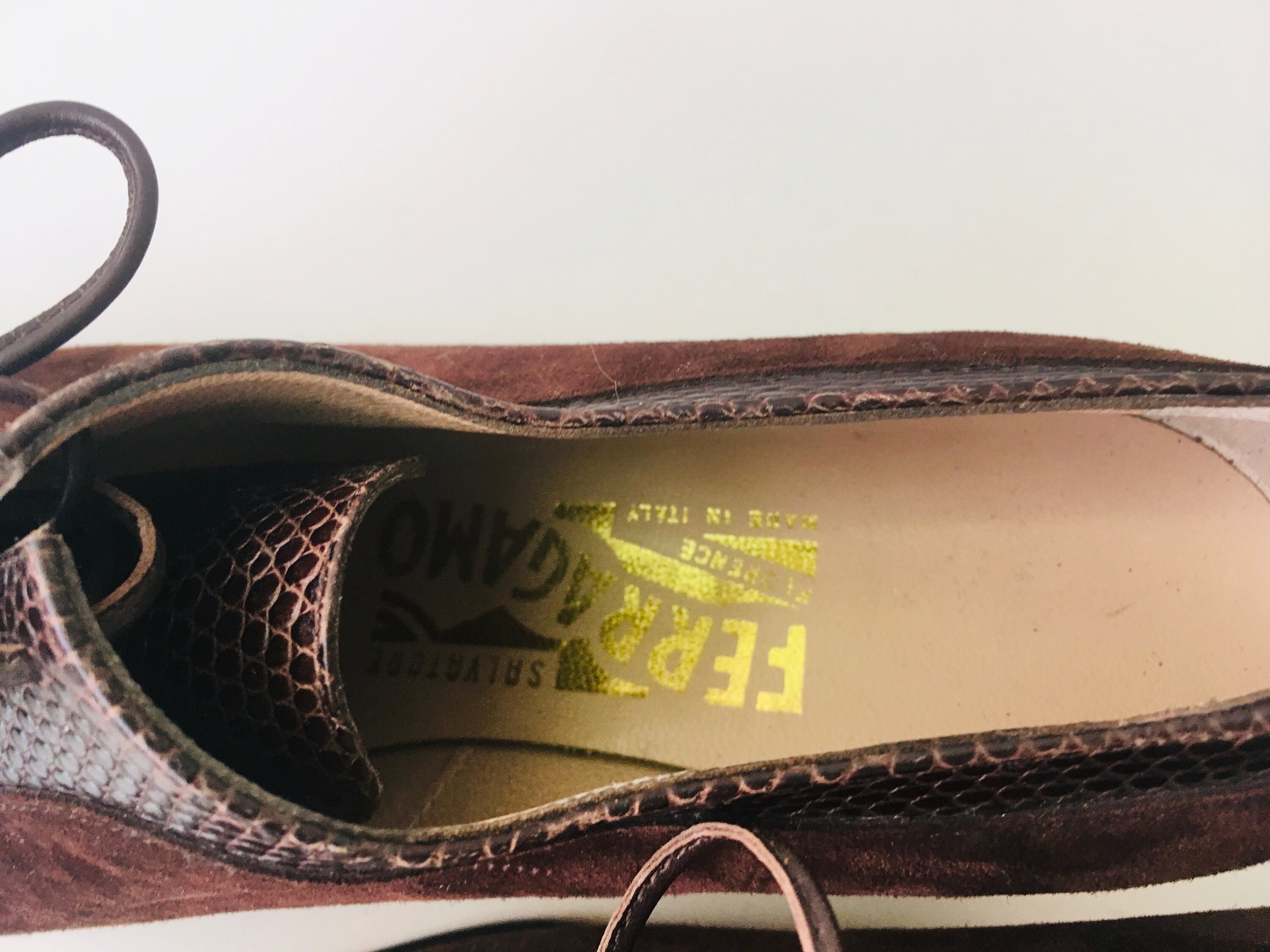 Ferragamo Shoes Brown Suede Lace-Up Shoes Size 5.5 Vintage | Etsy
