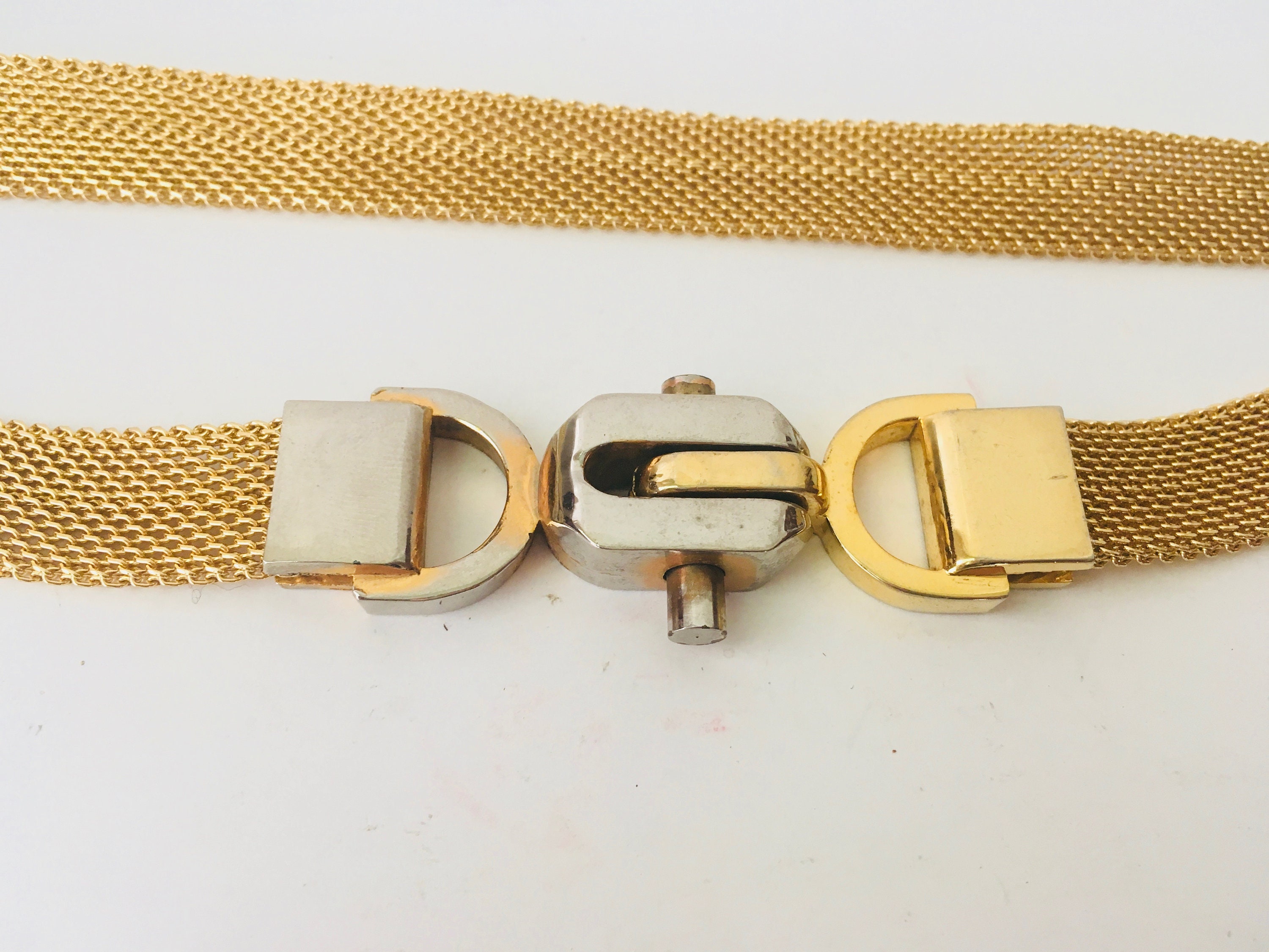 Vintage Gold Tone Mesh Belt