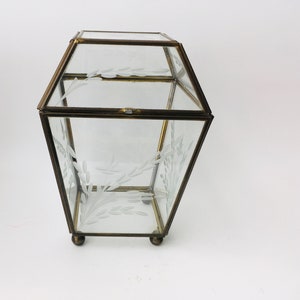 Vintage Brass & Glass Jewelry Box