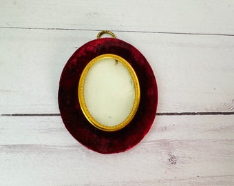 Antique Mini Oval Photo Frame--Antique Velvet  Mini Photo Frame--Velvet Photo Frame