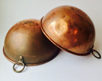 Vintage Italian Copper Mixing Bowls--Copper Bowls--Copper Kitchen Decor