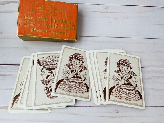 Vintage Fun With Numbers I WIN Playing Card Game