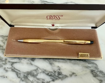 Vintage Cross Gold Füllfederhalter--Vintage Cross 10 KT Gold gefüllter Stift--Vintage Cross GF Pen--Fancy Pen--Vintage Pen--Sammler Stift