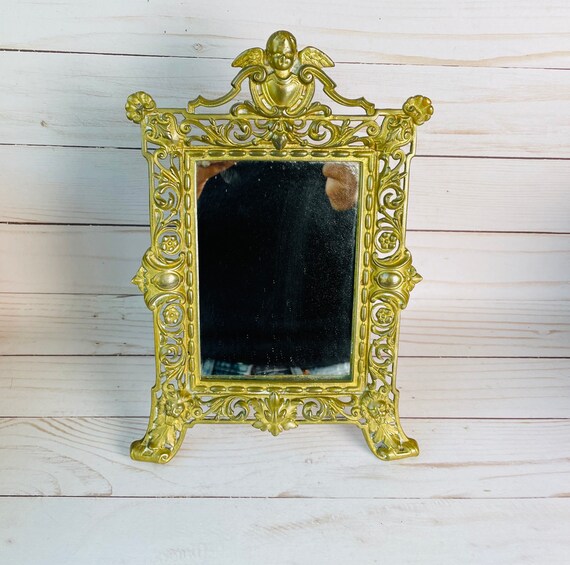 Vintage Ornate Cherub & Lions Mirror--Ornate Frame With Cherubs