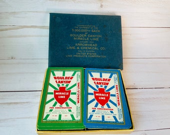 Vintage Boulder Canyon Miracle Lime Deck Of Cards--VintageSouvenir Deck Of Cards