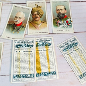 Antique Wills's Cigarettes Cards Allied Army Leaders image 3