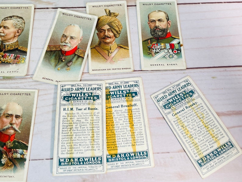 Antique Wills's Cigarettes Cards Allied Army Leaders image 3