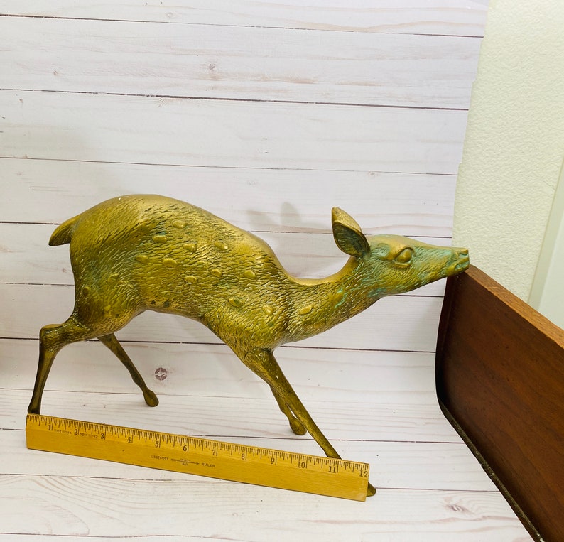 Large Brass Deer Brass Animal Etsy