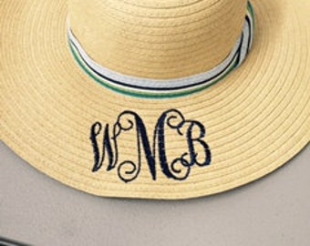 Monogrammed Floppy Beach Hats