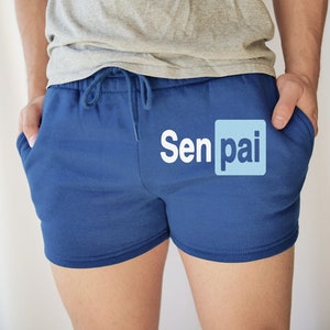 Senpai Gym Shorts, Anime Shorts, Nerdy Shorts, Daddy Shorts, Short Shorts, Unisex, Gym, Gym Shorts, Fitness