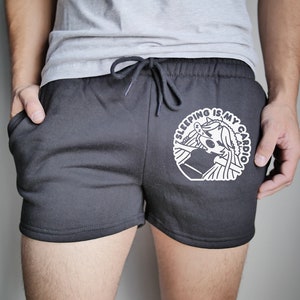 Sleeping Is My Cardio Gym Shorts, Anime Shorts, Nerdy Shorts, Daddy Shorts, Short Shorts, Unisex, Gym, Gym Shorts, Fitness