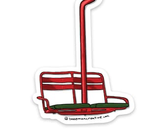 Red Chair - Chair Lift Skiing Sticker