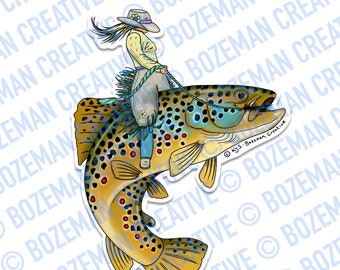Trout Wrangler - Fly Fishing Sticker
