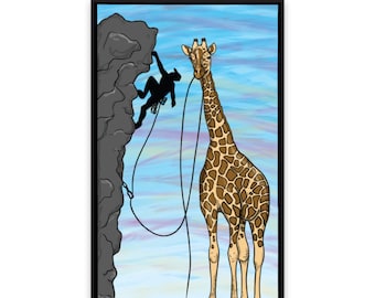 Giraffe Belay - Climbing Sticker