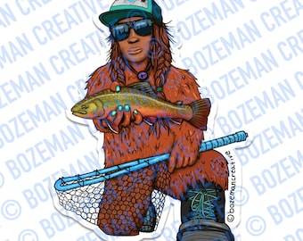 SheSquatch - Fly Fishing Sticker