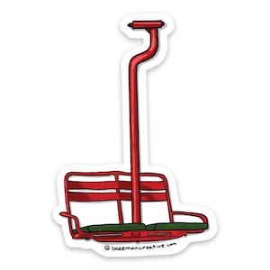 Red Chair Chair Lift Skiing Sticker image 1