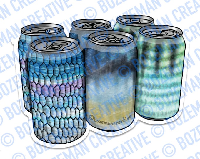 Salty 6 Pack - Fly Fishing Sticker