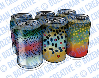 Trout 6 Pack - Fly Fishing Sticker